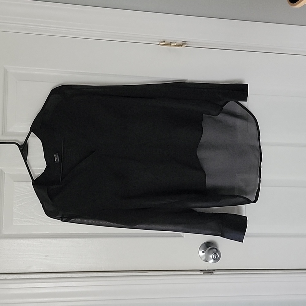 See through black blouse